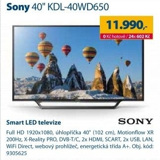 Smart LED televize Sony KDL-40WD650