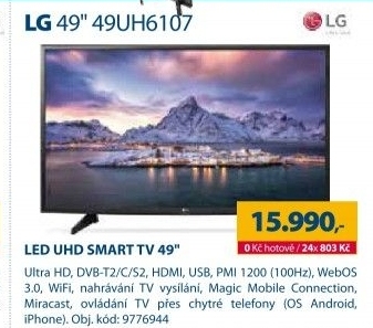 LED UHD televizor LG 49UH6107