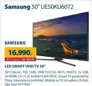 LED televize Samsung UE50KU6072