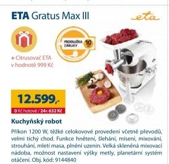 Kuchyňský robot Eta Gratus Max 3