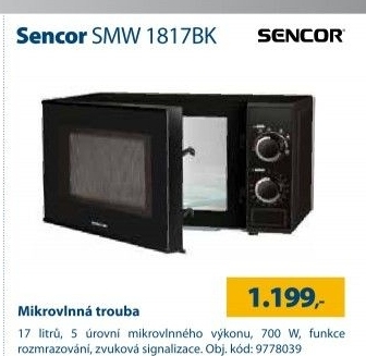 Mikrovlnná trouba Sencor SMW 1817BK