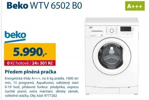 Pračka Beko WTV 6502CSB0