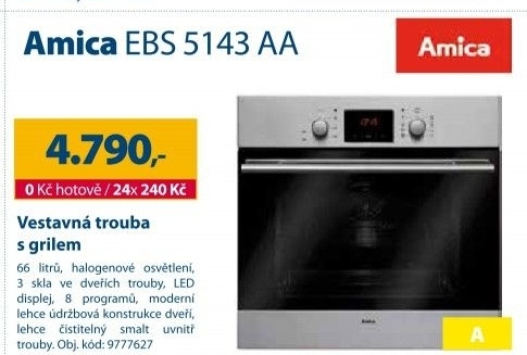 Vestavná trouba Amica EBS 5143 AA