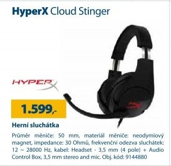 Herní sluchátka přes hlavu HyperX Cloud