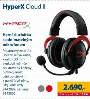 Herní sluchátka přes hlavu HyperX Cloud