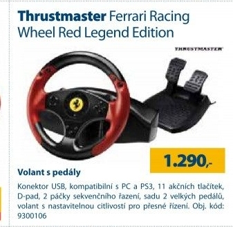 Voílant s pedály Thrustmaster Ferrari Racing Wheel Red Legend Edition