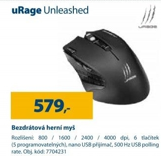Bezdrátová herní myš uRage Unleashed