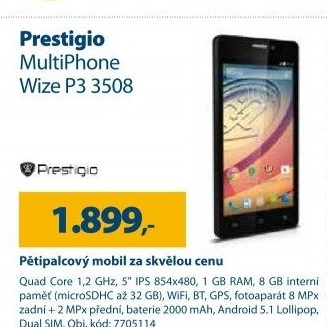 Mobilní telefon P3 PSP3508 Wize Prestigio