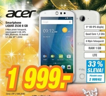 ACER LIQUID Z530 8GB bílý