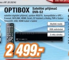 OPTIBOX DVB-S2 přijímač miniZebra Irdeto