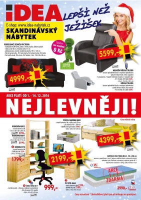 akční leták IDEA nábytek 1.12.2016-14.12.2016