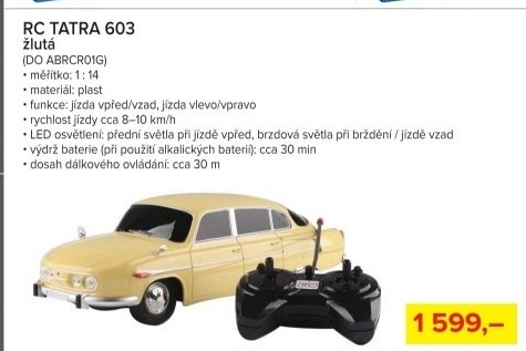 RC model Tatra 603 - žlutá