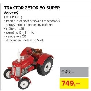 Traktor ZETOR 50 SUPER, červený