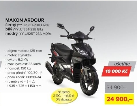 Skútr MAXON ARDOUR 125 ccm, modrý