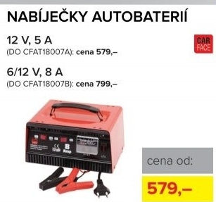 Nabíječka autobaterií CarFace, 12 V, 5 A