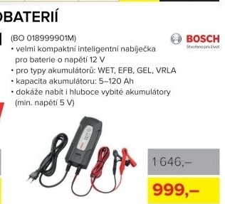 Kompaktní nabíječka autobaterií Bosch, 12 V