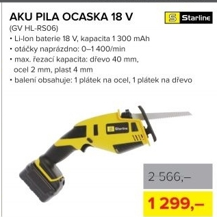 Aku pila ocaska Starline 18 V