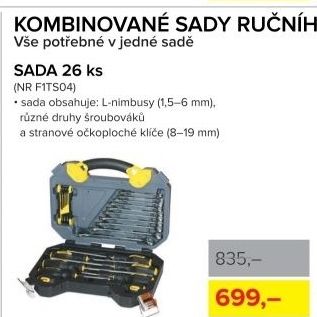 Kombinovaná sada ručního nářadí Starline, sada 26ks