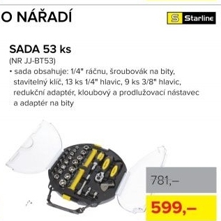 Kombinovaná sada ručního nářadí Starline, sada 53ks
