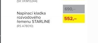Napínací kladka rozvodového řemenu Starline