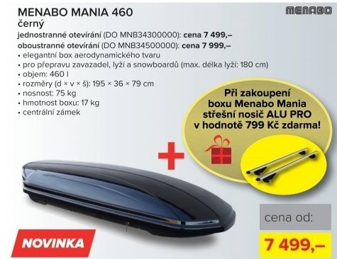 Střešní box MENABO MANIA 460