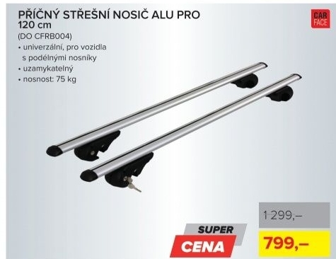 Příčný nosič CarFace, 120 cm