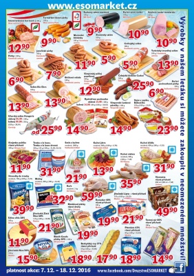 akční leták ESO MARKET 7.12.2016-18.12.2016