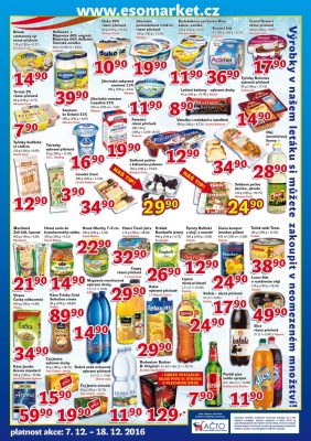 akční leták ESO MARKET 7.12.2016-18.12.2016