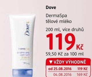 Tělové mléko DermaSpa Dove