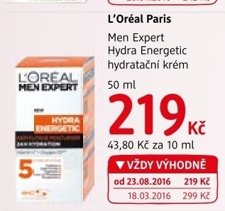 Krém pleťový pánský Hydra Energetic Men Expert L'Oréal