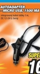 SOLIGHT DC33 USB car, micro USB, 1500mA