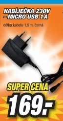 Solight DC38 USB adaptér,AC 230V,černý