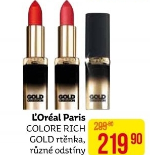 Rtěnka Color Riche Gold Obsession L’Oréal