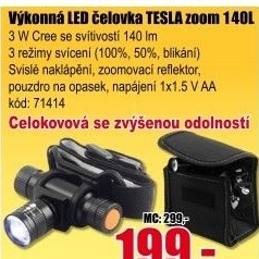 Svítilna čelová Tesla