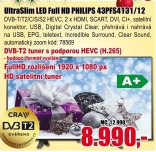 BTV LCD televize Philips 43PFS4131/12