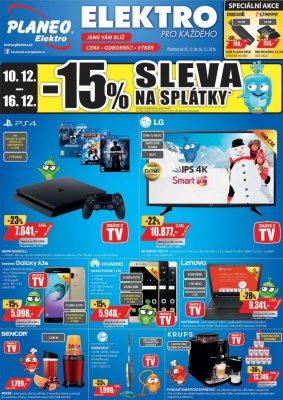 akční leták Planeo Elektro 10.12.2016-16.12.2016