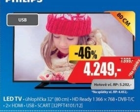 32PHT4101/12 ULTRATENKÁ LED TV PHILIPS