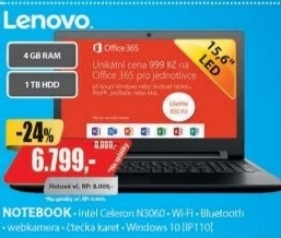 IP110 15,6 N3060 4G 1TB DVD W10LENOVO