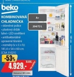 CSA 31021 CHLADNIČKA KOMBINOVANÁBEKO