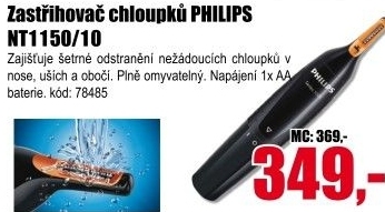 Zastřihovač chloupků Philips NT 1150/10