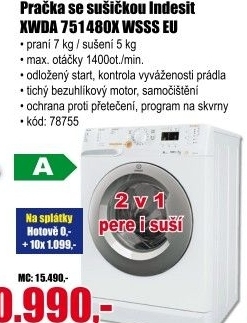 Pračka Indesit XWDA 751480X WSSS EU