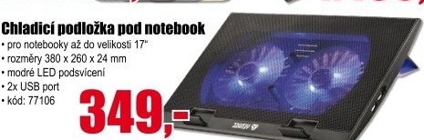 Chladící podložka pod notebook Yenkee