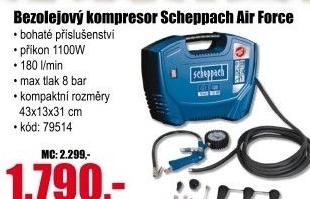 Bezolejový kompresor Air Force Scheppach