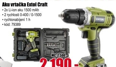 Aku vrtačka Craft Extol