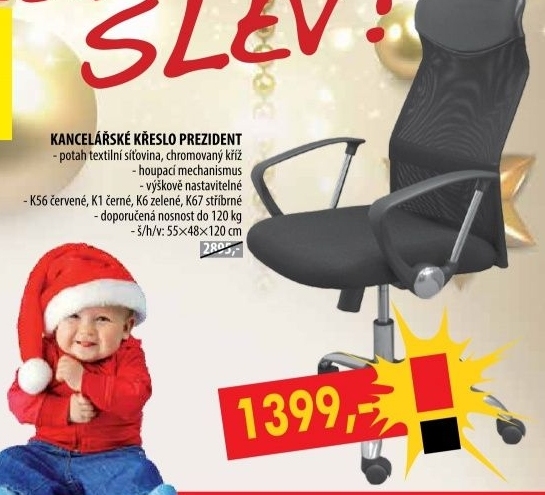 Kancelářské křeslo PREZIDENT červené K56