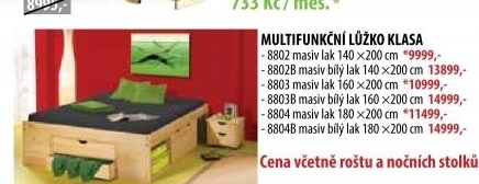 Multifunkční dvoulůžko KLASA 140 x 200 cm 8802