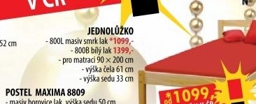 Jednolůžko 800 lakované