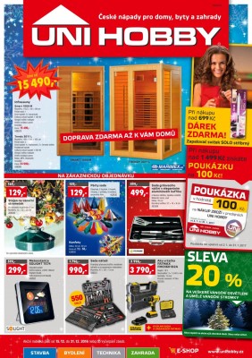 akční leták UNI HOBBY 15.12.2016-31.12.2016