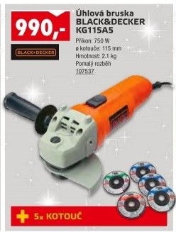 Bruska úhlová KG115A5 Black&amp