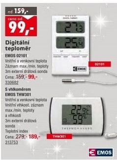 Digitální teploměr 02101 Emos